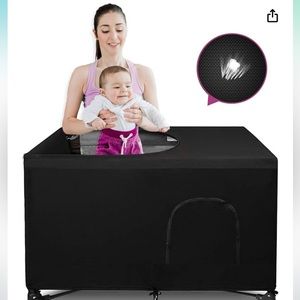 Breathable pack n play blackout cover, comes with travel bag - NWT, never used
